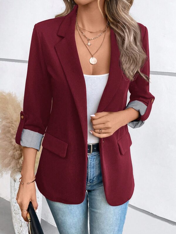 Blazer Casual para Mujer con Manga Ajustable y Botón Único - Image 19