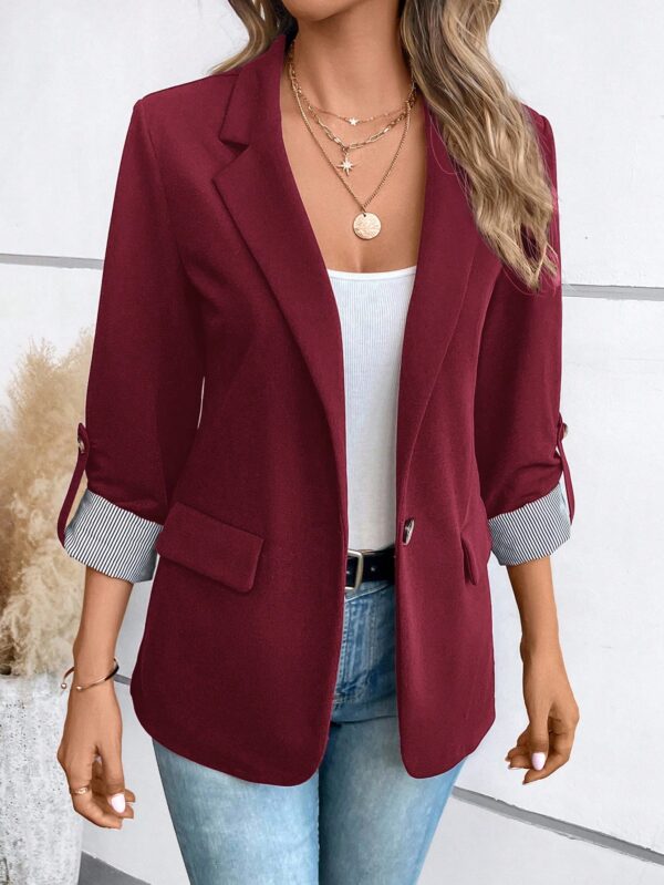 Blazer Casual para Mujer con Manga Ajustable y Botón Único - Image 21