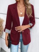 Blazer Casual para Mujer con Manga Ajustable y Botón Único