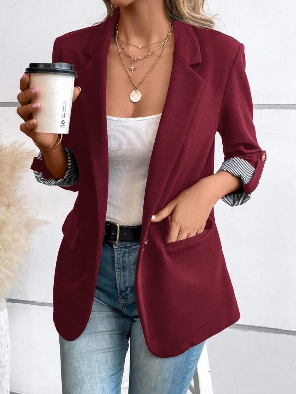 Blazer Casual para Mujer con Manga Ajustable y Botón Único - Image 23