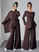 Conjunto Casual Modesto de Blusa y Pantalón