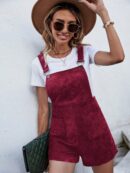 Enterizo Corto de Pana con Doble Bolsillo y Tirantes