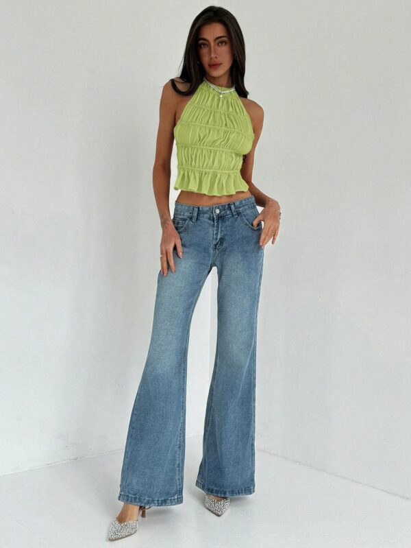 Top Camisola Acordonado con Volantes y Transparencia Semi-Sheer - Image 42