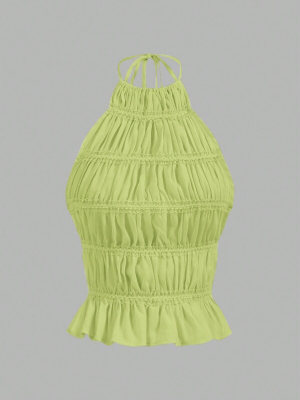 Top Camisola Acordonado con Volantes y Transparencia Semi-Sheer - Image 44
