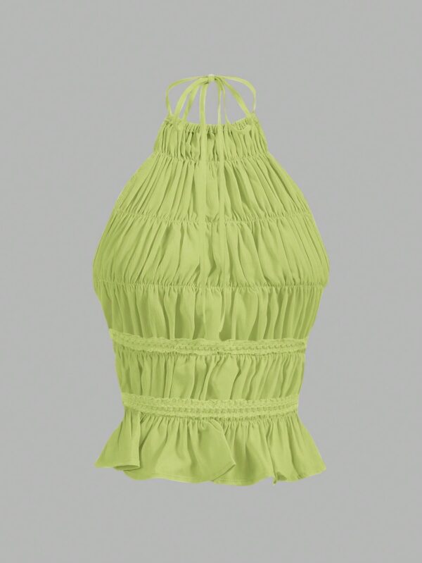 Top Camisola Acordonado con Volantes y Transparencia Semi-Sheer - Image 45
