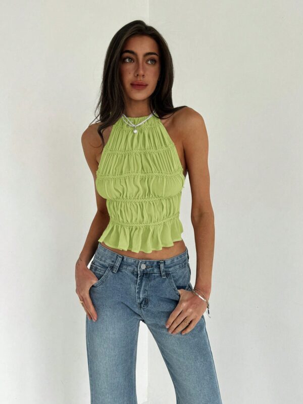 Top Camisola Acordonado con Volantes y Transparencia Semi-Sheer - Image 47
