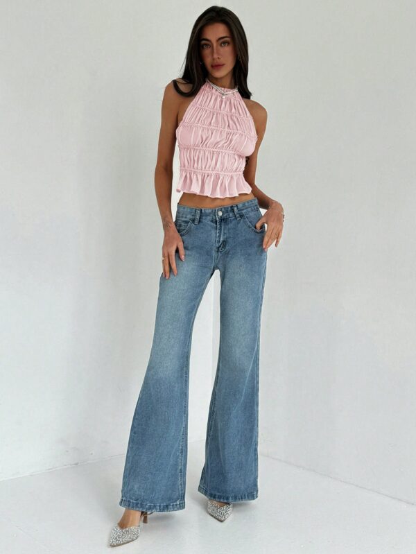 Top Camisola Acordonado con Volantes y Transparencia Semi-Sheer - Image 62