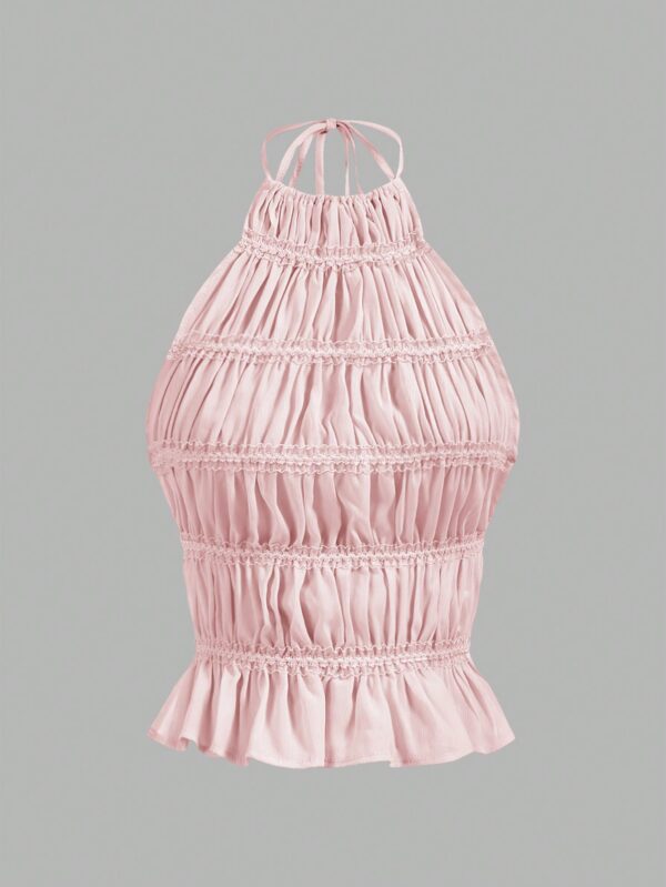 Top Camisola Acordonado con Volantes y Transparencia Semi-Sheer - Image 64
