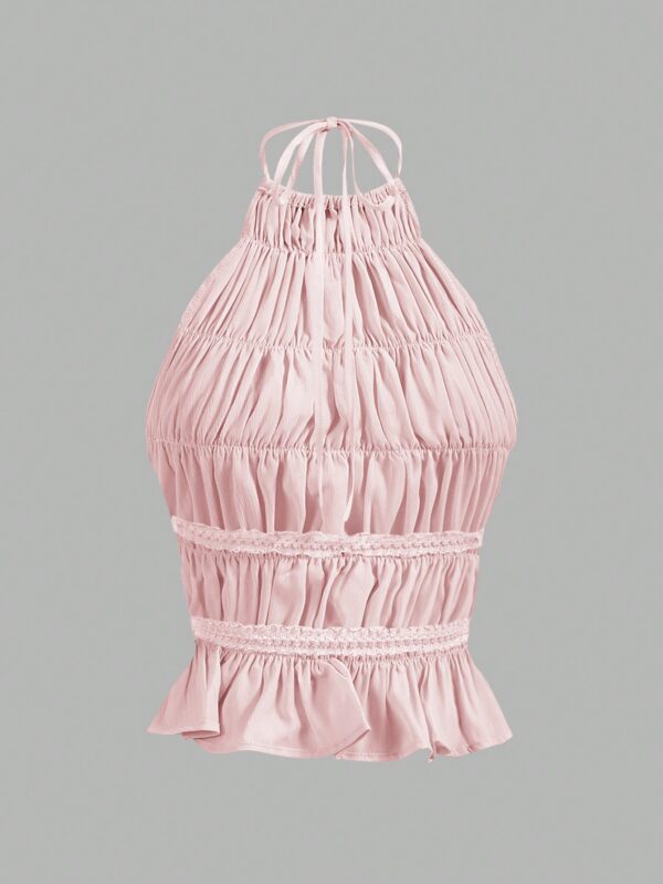 Top Camisola Acordonado con Volantes y Transparencia Semi-Sheer - Image 65