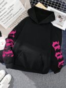 Buzo con Capucha Estampado de Letras, Casual para uso Diario