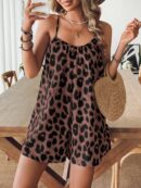 Mono Ancho Estampado Leopardo con Tirantes y Espalda Descubierta