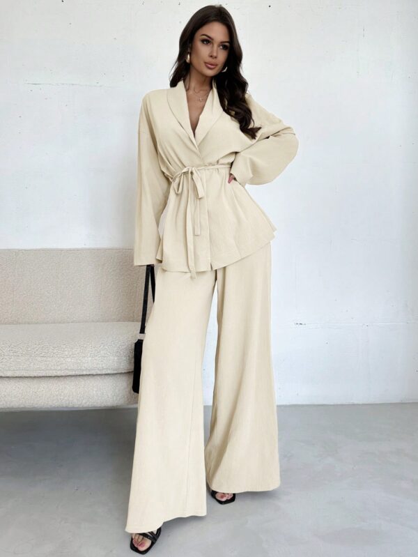 Set Elegante y Casual de Shacket y Pantalón con Cinturón - Image 43