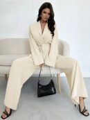 Set Elegante y Casual de Shacket y Pantalón con Cinturón