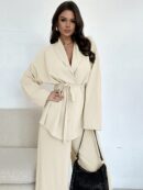 Set Elegante y Casual de Shacket y Pantalón con Cinturón