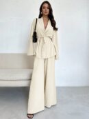 Set Elegante y Casual de Shacket y Pantalón con Cinturón