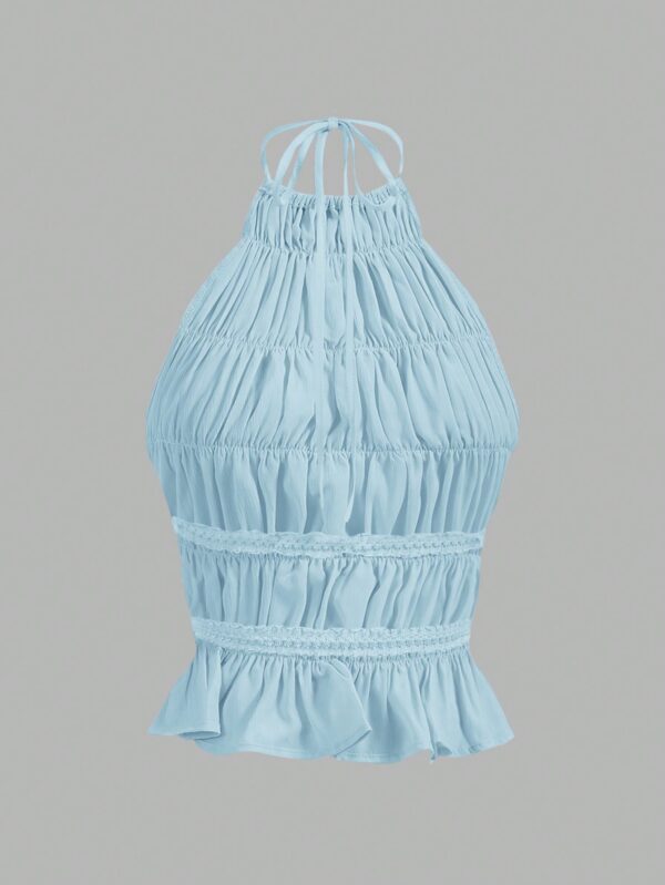 Top Camisola Acordonado con Volantes y Transparencia Semi-Sheer - Image 35