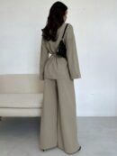 Set Elegante y Casual de Shacket y Pantalón con Cinturón