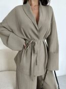 Set Elegante y Casual de Shacket y Pantalón con Cinturón