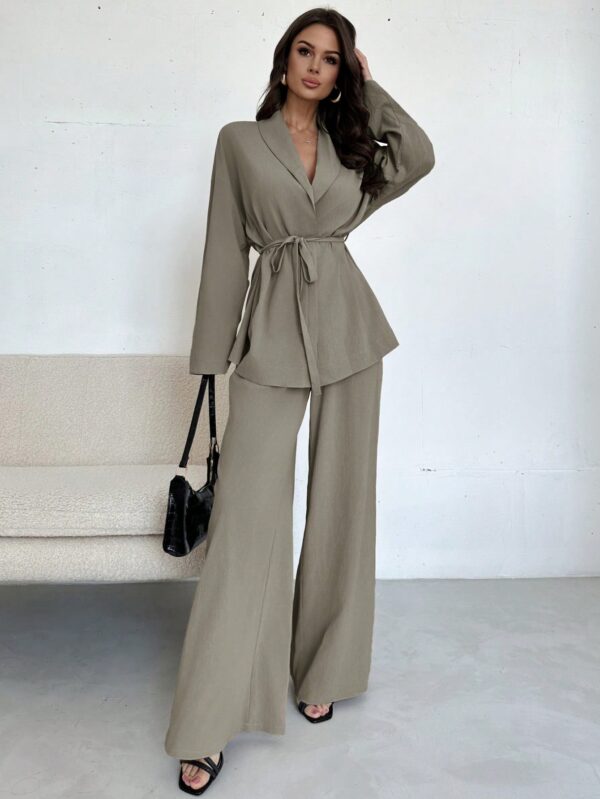 Set Elegante y Casual de Shacket y Pantalón con Cinturón - Image 62