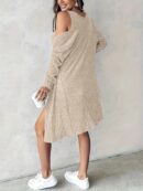 Conjunto de Vestido y Chaqueta en Tejido de Punto Azul