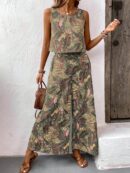 Set Veraniego Boho para Mujer: Top sin Mangas y Pantalón Ancho