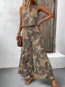 Set Veraniego Boho para Mujer: Top sin Mangas y Pantalón Ancho