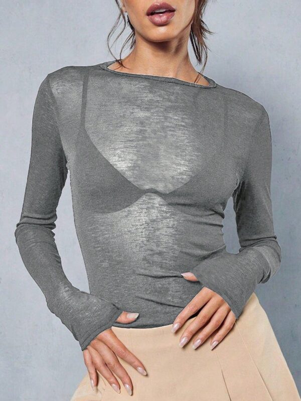 Remera Y2K Ajustada Transparente de Manga Larga - Image 10