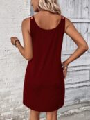 Vestido Casual Sin Mangas y Cuello Scoop en Color Sólido