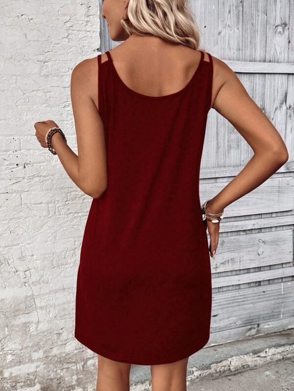 Vestido Casual Sin Mangas y Cuello Scoop en Color Sólido - Image 13