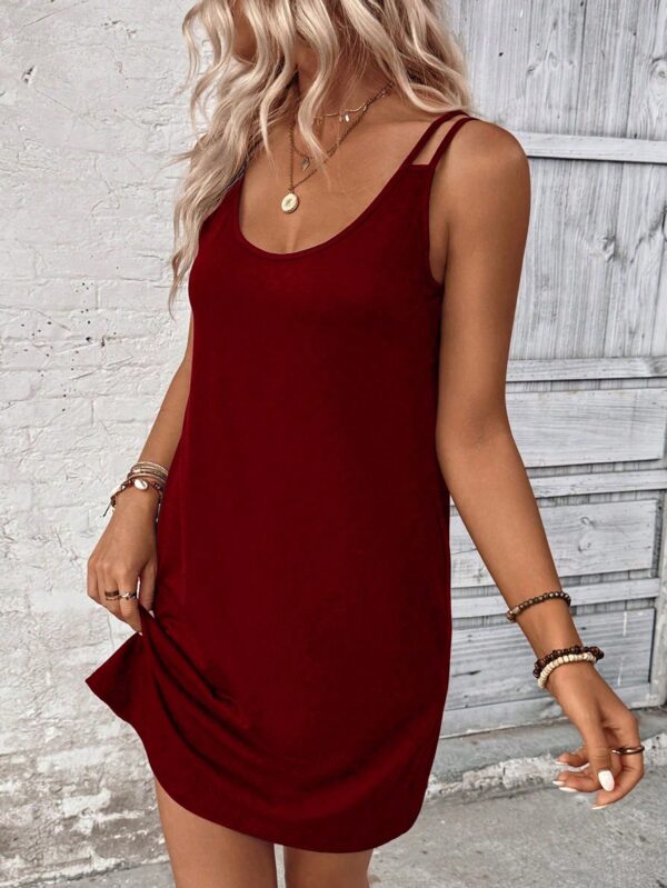 Vestido Casual Sin Mangas y Cuello Scoop en Color Sólido - Image 16