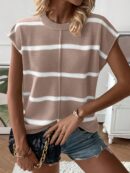Chaleco de Punto Liso con Cuello Redondo