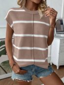 Chaleco de Punto Liso con Cuello Redondo