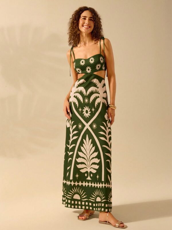 Vestido Veraniego de Espalda Descubierta con Estampado Tropical - Image 8
