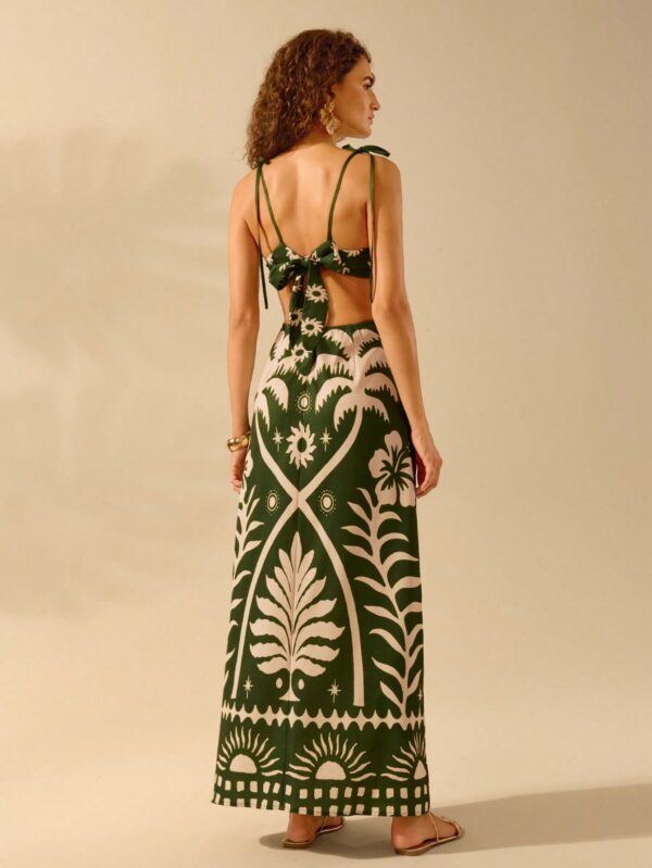 Vestido Veraniego de Espalda Descubierta con Estampado Tropical - Image 9