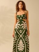 Vestido Veraniego de Espalda Descubierta con Estampado Tropical