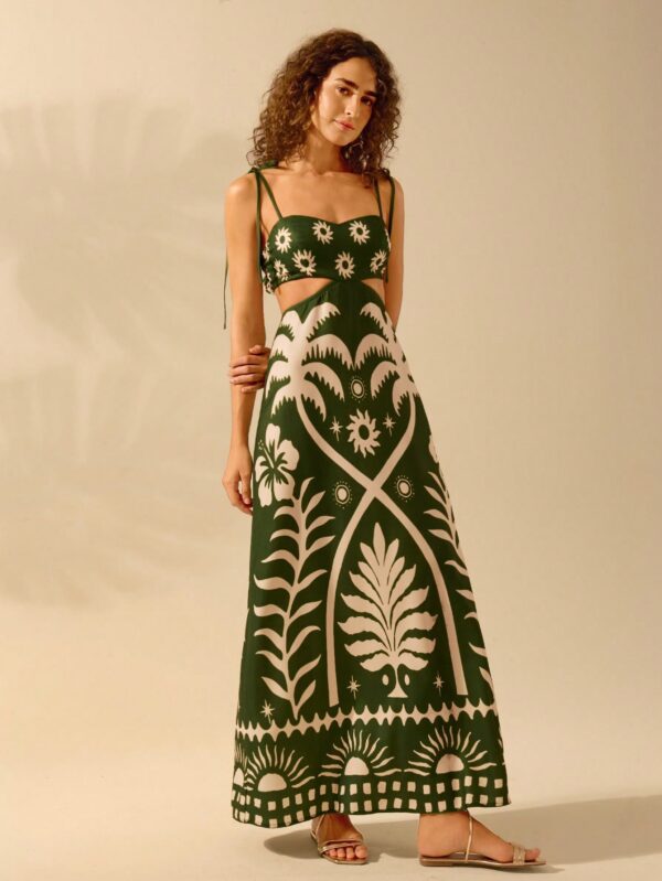 Vestido Veraniego de Espalda Descubierta con Estampado Tropical - Image 11
