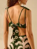 Vestido Veraniego de Espalda Descubierta con Estampado Tropical