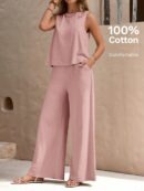 Conjunto Casual Top de Tirantes y Pantalón de Pierna Ancha