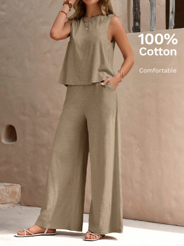 Conjunto Casual Top de Tirantes y Pantalón de Pierna Ancha - Image 21