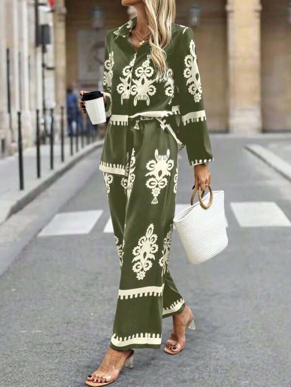 Conjunto Casual de Pantalón y Blusa Manga Larga Estampada - Image 11