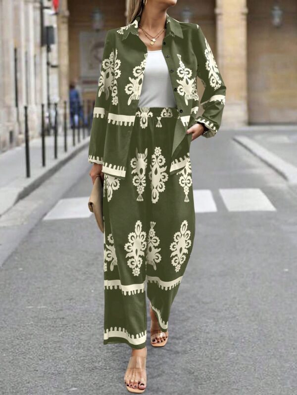 Conjunto Casual de Pantalón y Blusa Manga Larga Estampada - Image 13