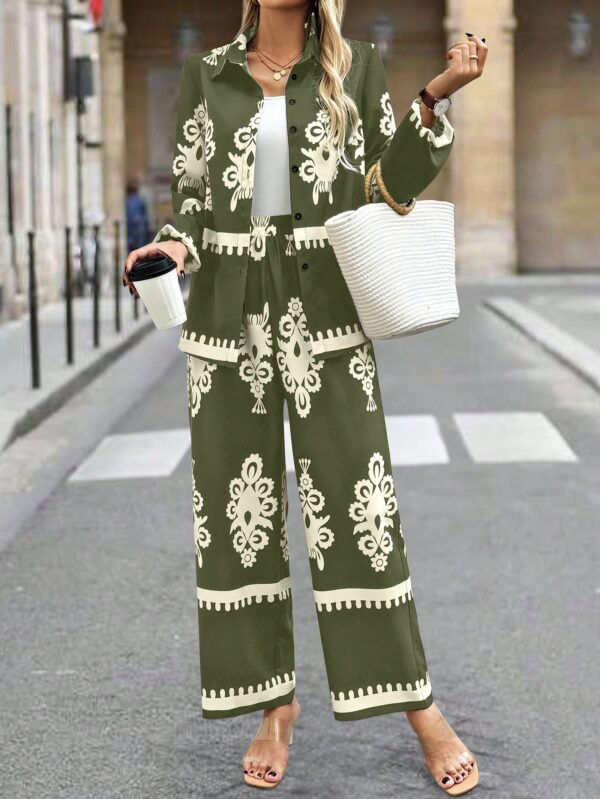 Conjunto Casual de Pantalón y Blusa Manga Larga Estampada - Image 14
