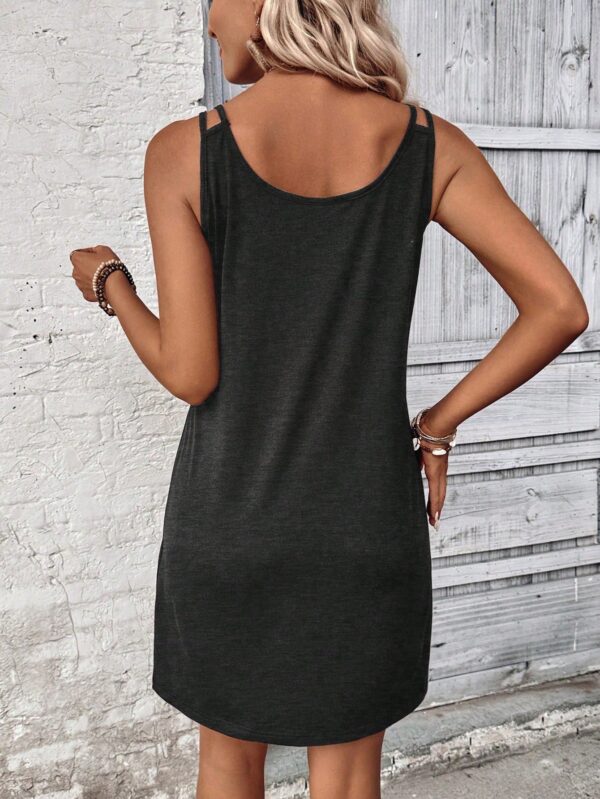Vestido Casual Sin Mangas y Cuello Scoop en Color Sólido - Image 8