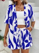 Conjunto Veraniego Casual de Short y Cárdigan Estampado Floral