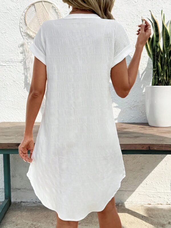 Vestido Mini Casual de Manga Corta con Botones Frontales - Image 16