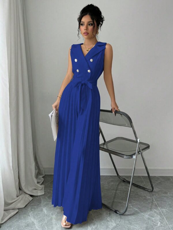 Mono Elegante de Doble Botonadura con Pliegues y Cinturón - Image 39