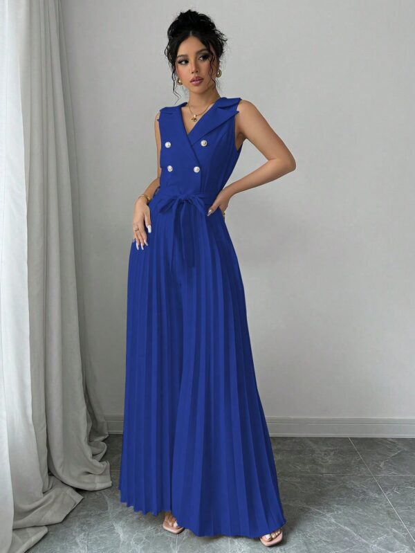 Mono Elegante de Doble Botonadura con Pliegues y Cinturón - Image 42
