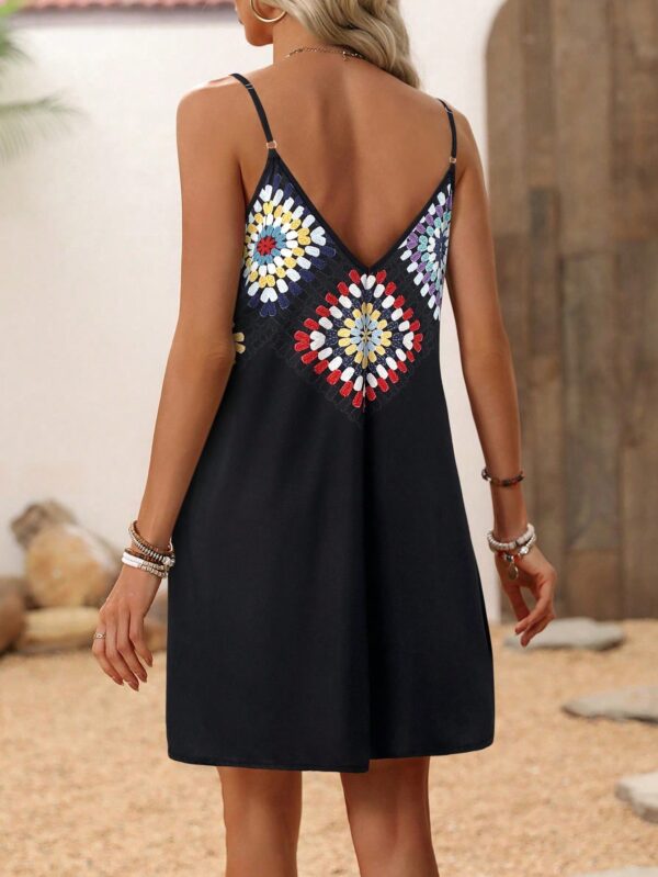 Vestido Mini Casual con Estampado Floral y Tirantes Espaguetis - Image 6