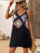 Vestido Mini Casual con Estampado Floral y Tirantes Espaguetis