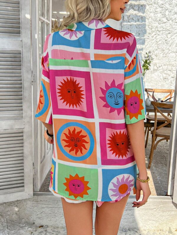 Conjunto Veraniego Bohemio de Blusa y Shorts con Estampado Floral - Image 37